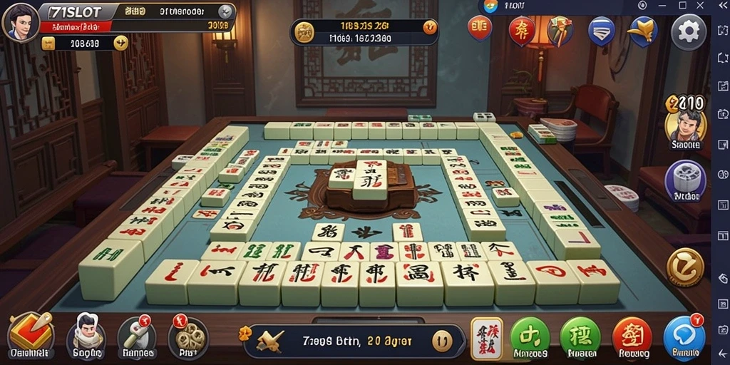 Screenshot dari gameplay Mahjong yang menampilkan tampilan menarik.