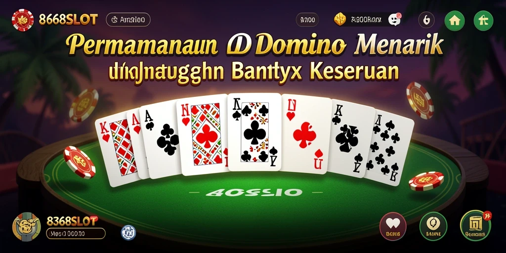 Screenshot gameplay 8368SLOT yang menampilkan suasana permainan Domino yang seru.