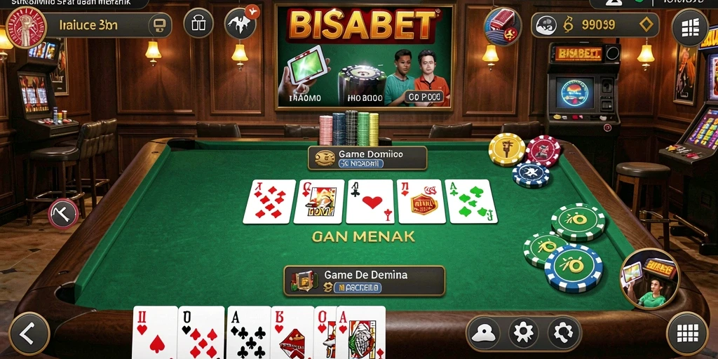 Tampilan menarik dari gameplay Domino di BISABET.