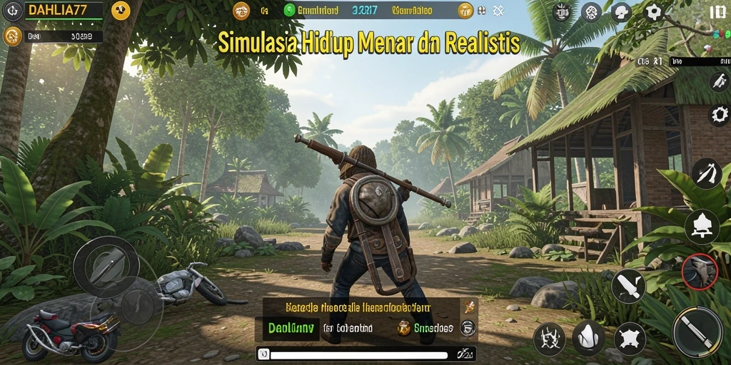 Tampilan gameplay menarik dari simulasi kehidupan di DAHLIA77.