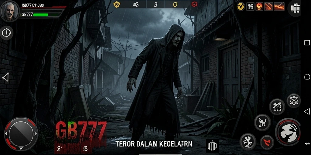 Tampilan gameplay mencekam dari GB777 dengan suasana Horror yang intens.