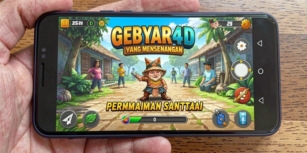 Screenshot GEBYAR4D menampilkan permainan santai yang ceria dan menyenangkan.