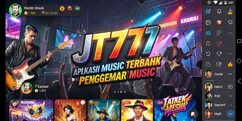 Screenshot JT777 menampilkan gameplay interaktif dalam menjelajahi musik.