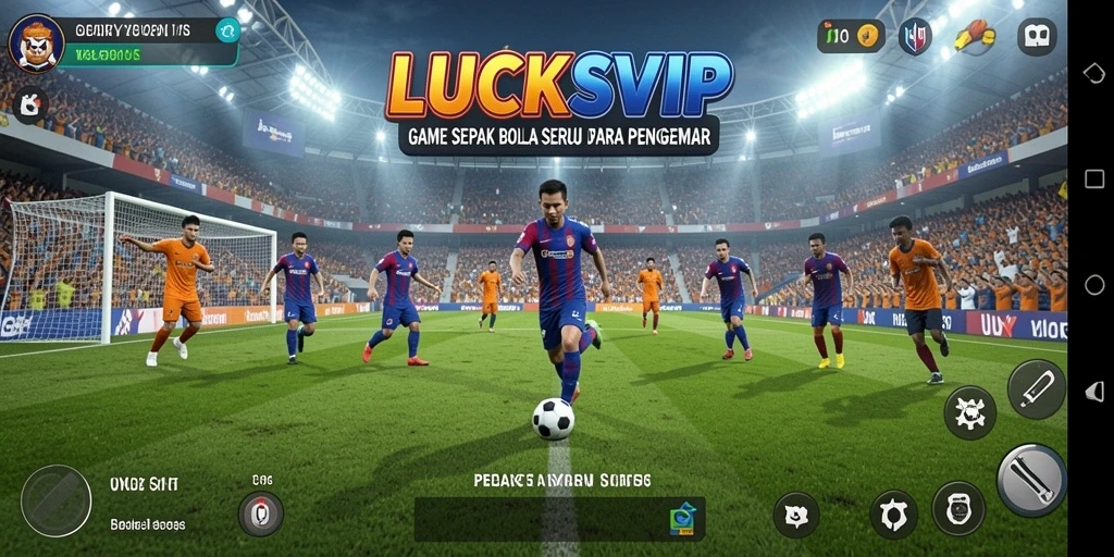 Gameplay seru dalam LUCKSVIP yang memperlihatkan aksi sepak bola.