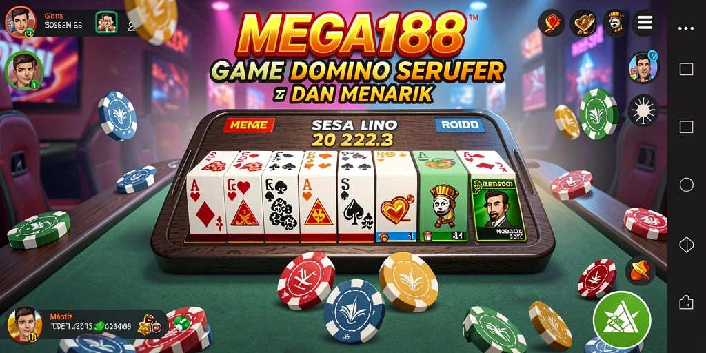 Tampilan gameplay seru di MEGA188 yang menampilkan aksi Domino.
