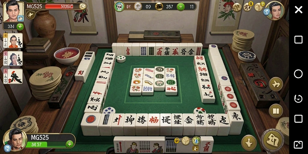 Screenshot gameplay MG525 menampilkan aksi seru permainan Mahjong.