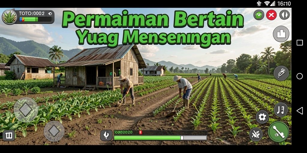 Tampilan gameplay TOTO20 dengan aktivitas bertani yang menarik.