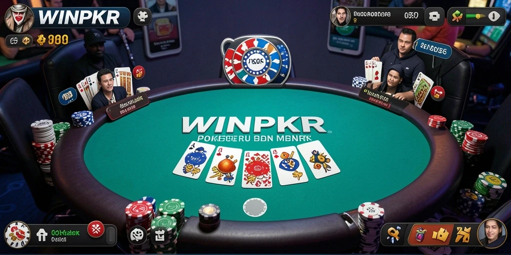 Tampilan gameplay Poker yang seru dan interaktif di WINPKR.